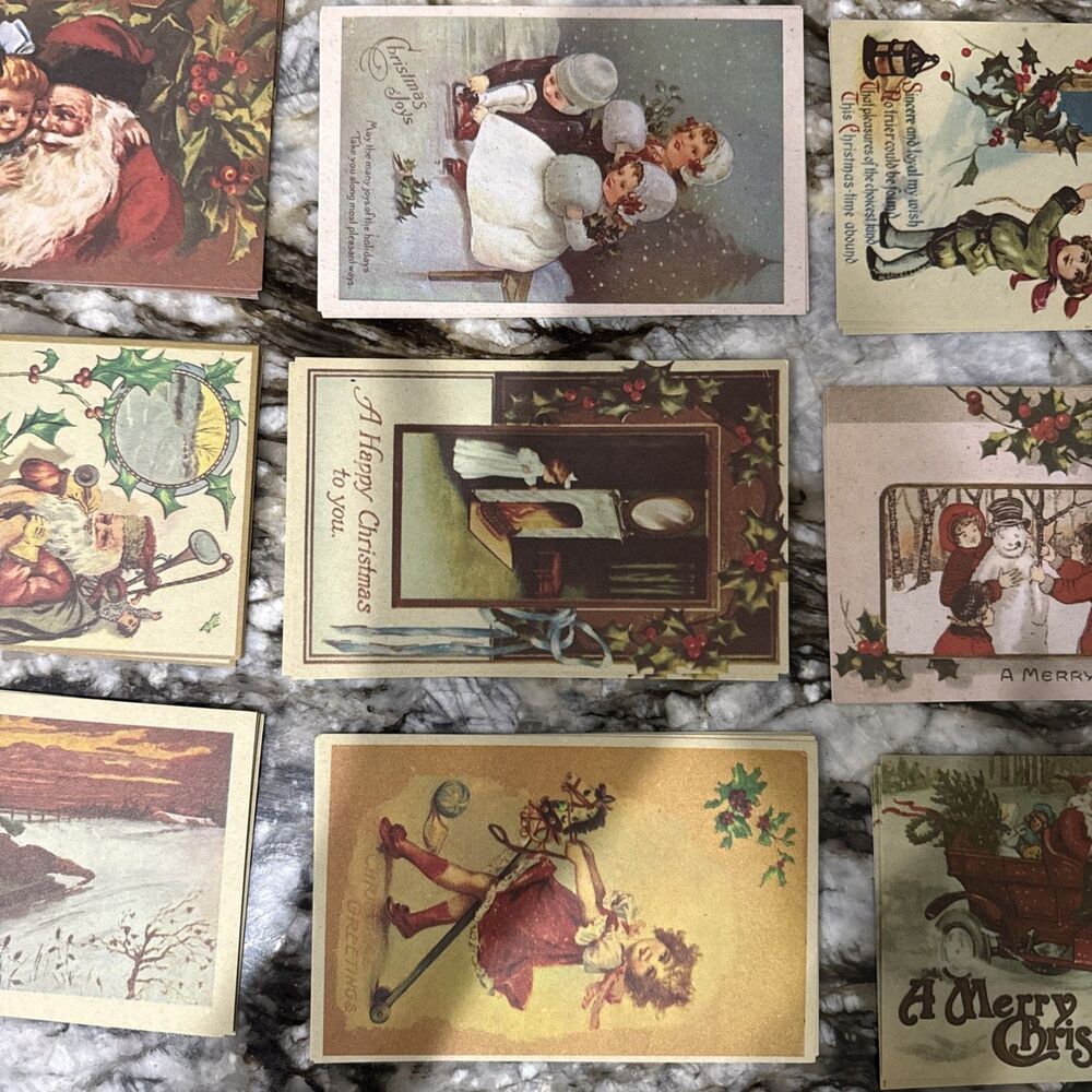 Vintage NOS Christmas Post Cards-48 Total Cards 4 of Each 12 Scenes - Picture 3 of 8